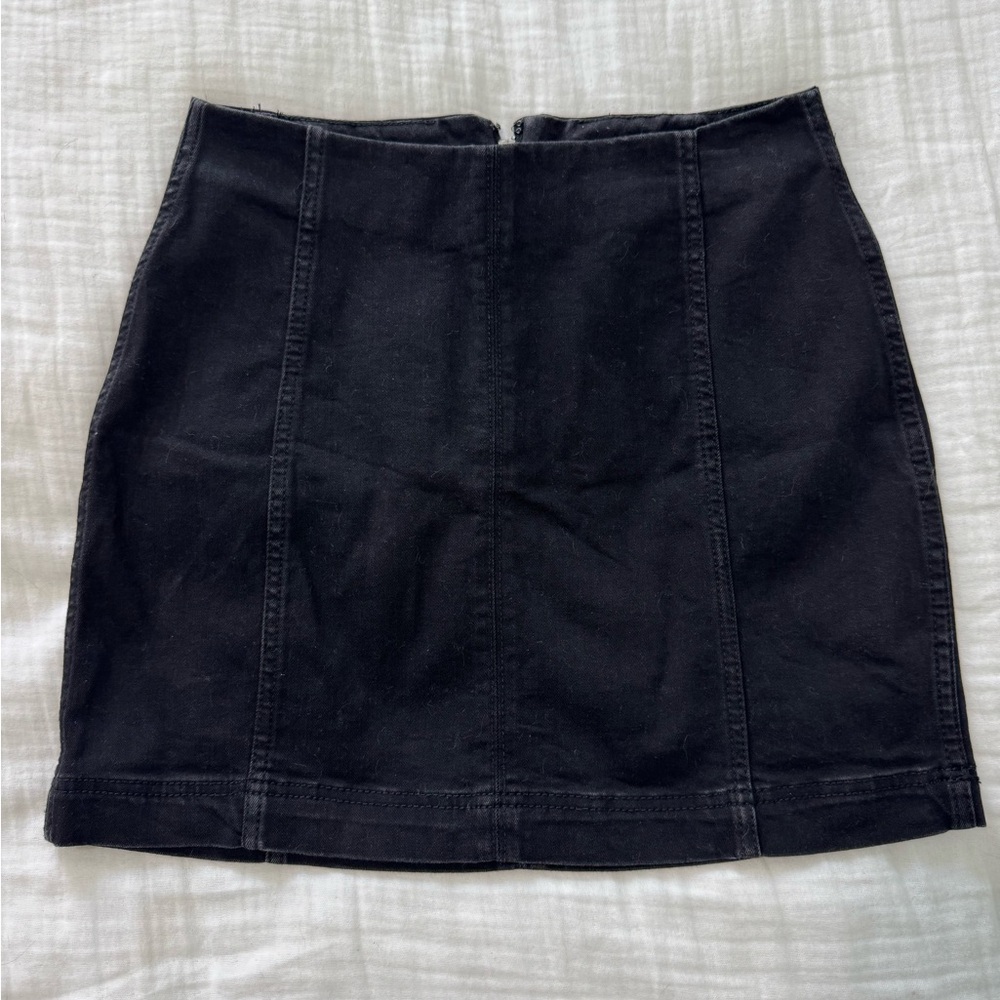 Black Women's Mini Skirt - Classic Panel Design